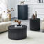 Ensemble de 2 tables basses gigognes romaines avec rangement intégré, finition grain noir-2110438352
