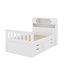 Base de lit plateforme simple avec bibliothèques, tablettes et tiroirs-723841961