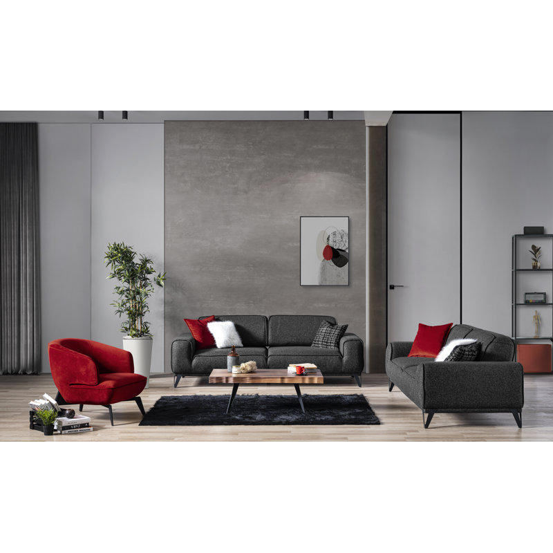 Fauteuil 28 po en velours, Rouge