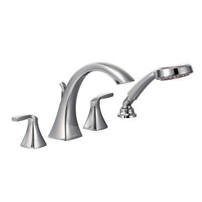 Garniture de robinet de baignoire romaine à deux poignées avec douchette Voss