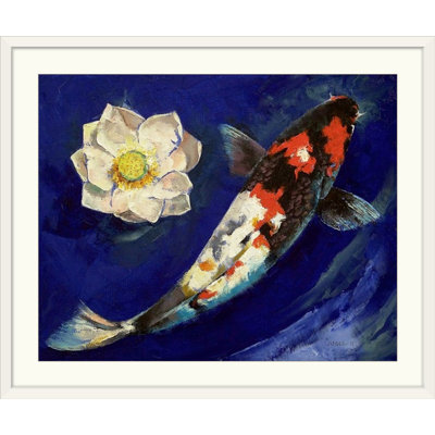 «Driton Showa Koi and Lotus Flower» par Michael Creese, reproduction d'art