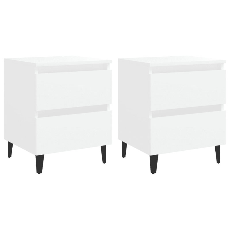 Creekside Bed Cabinets 40x35x50 cm Engineered Wood, Set of 2, White