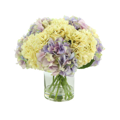 Polysilk Hydrangea Arrangement in Vase