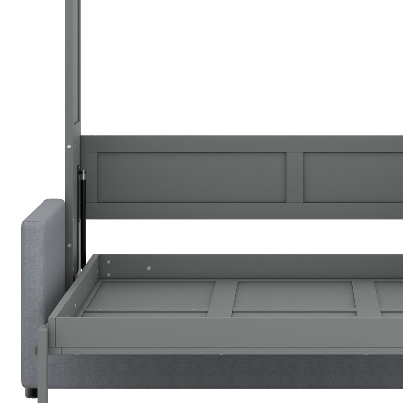 Murphy Bed Wall Bed With Cushion, Gray