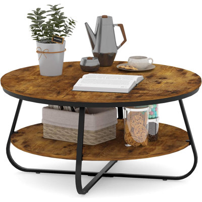 Bransford Cross Legs Coffee Table with Storage