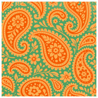Couvre-lit matelassé à motif floral orange Paisley toutes tailles