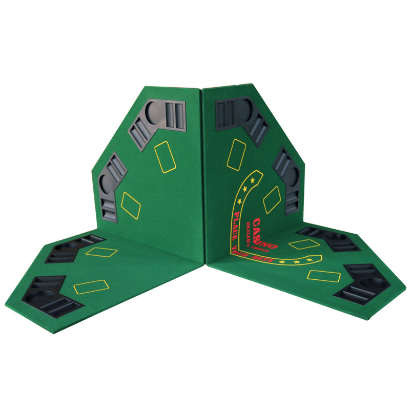 Tapis de table de poker pliable 48 po pour 8 joueurs Texas Holdem Octogone Ino Design, Vert