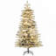 Arbre de Noël artificiel enneigé 6,5 pi avec 400 lumières DEL et 990 branches, parfait pour les fêtes