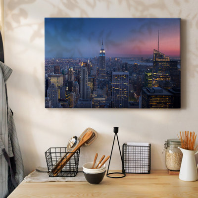 Twilight View Over Manhattan-Gallery Wrapped Canvas