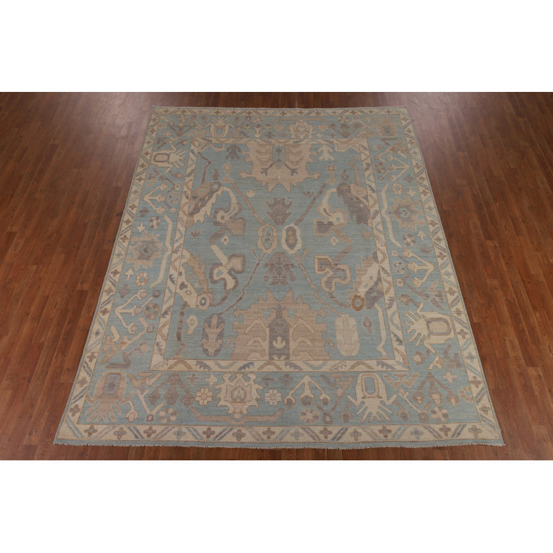 Light Blue Oushak Vegetable Dye Area Rug 8x10