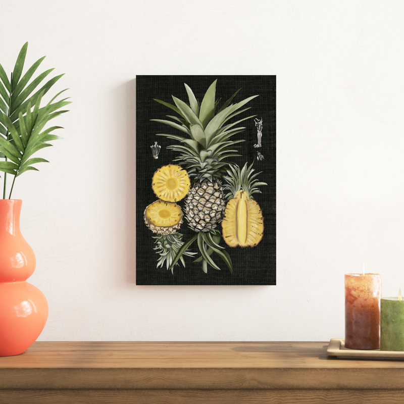 Illustration graphique de l'ananas botanique I, H 18 po x l 12 po x P 1,25 po