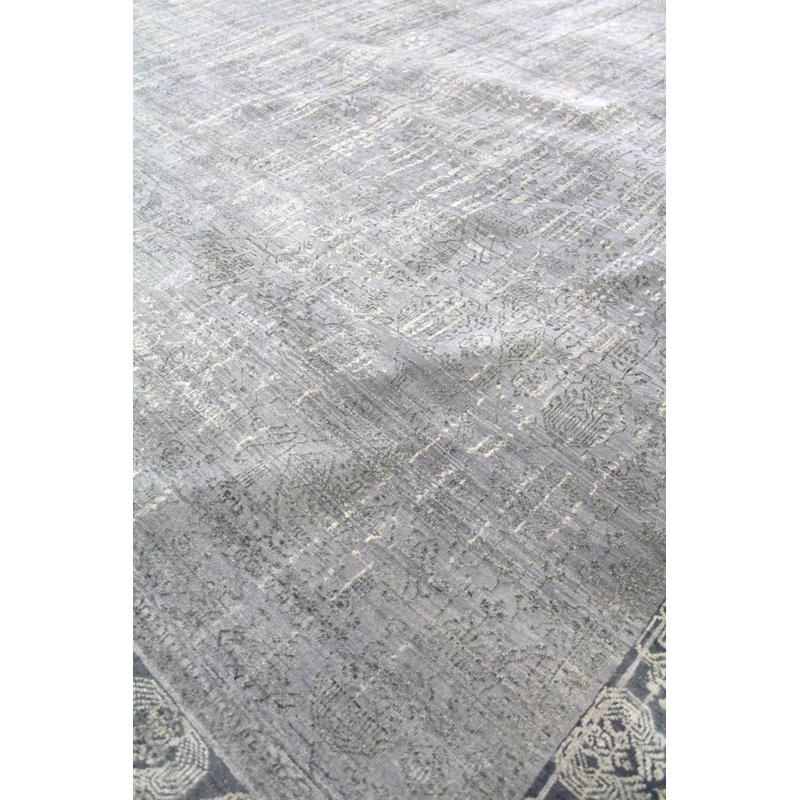Tapis unique en laine tissé à la main 7 pi 9 po x 9 pi 11 po One Age of a Kind Kind
