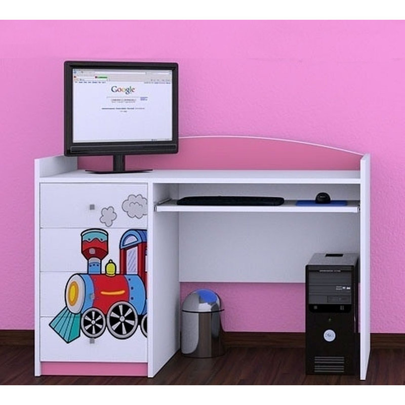 Cayden 125cm Computer Desk, Pink