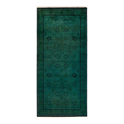 Chimel One-of-a-Kind 5'2" X 11'3" New Age Runner Wool Area Rug Green