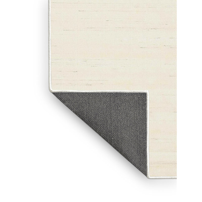 Tapis de zone crème contemporaine, Rectangle 5 pi x 7 pi