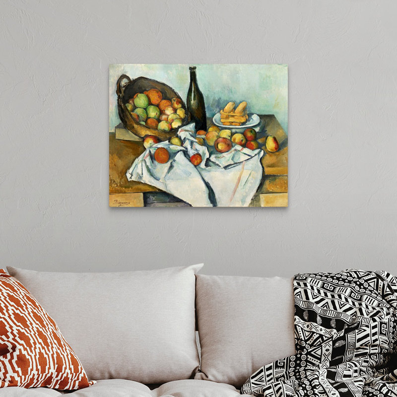 Le panier de pommes - reproduction sur toile, Toile tendue, H 24 po x l 30 po x P 1,25 po
