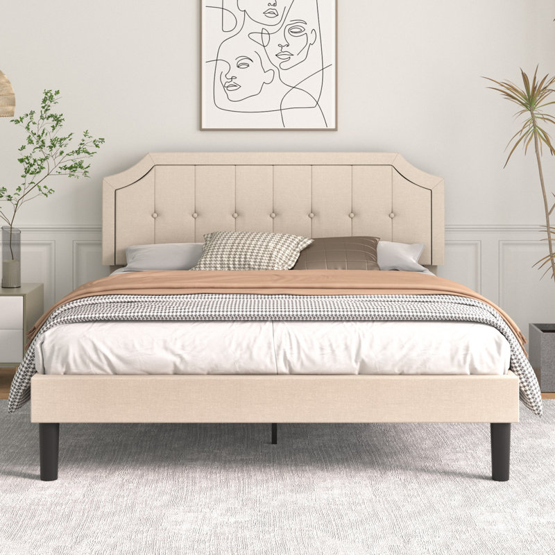 Tête de lit tapissier Sietje, Beige, Grand