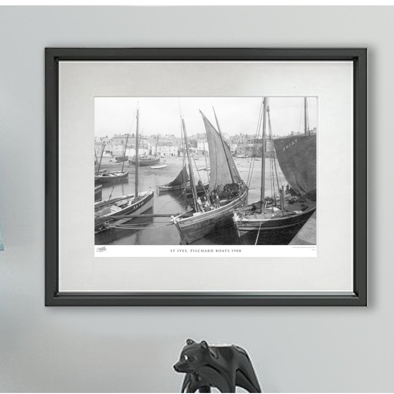 St Ives, Pilchard Boats 1908 by Francis Frith - Single Picture Frame Print, 60cm H x 80cm W x 2.3cm D