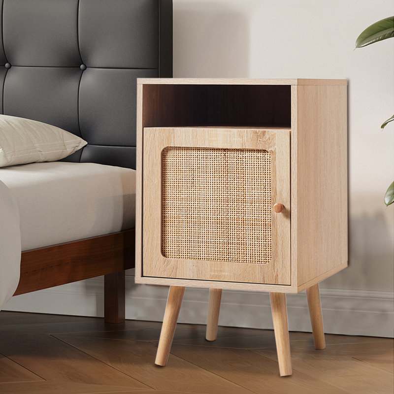 40cm W Melamine Faced Chipboard, PVC, Stainless Steel Bedside Table
