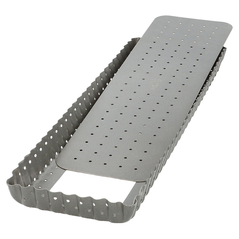 BAKERS BEST Tarte Pan Perforated Rect 14.5X4.5X1"