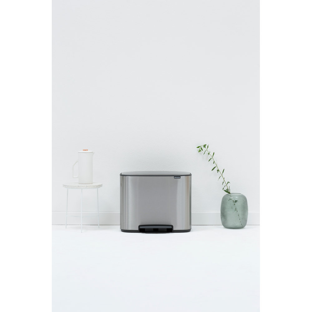 Brabantia 9.5gal Step-On Trash Can, Matte Steel Fingerprint Proof