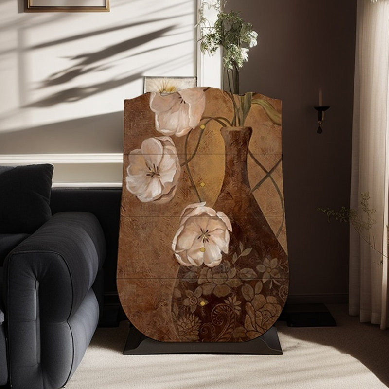 Commode décorative en bois à quatre tiroirs