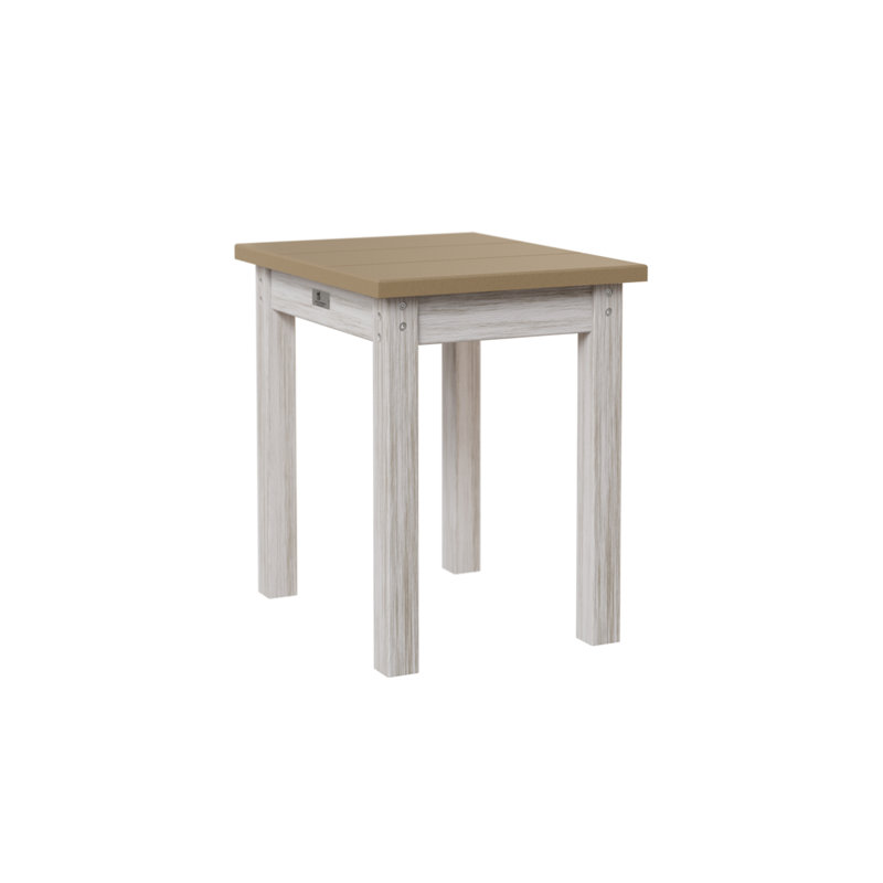 Outdoor Rectangle Side Table, Seashell, Weatherwood