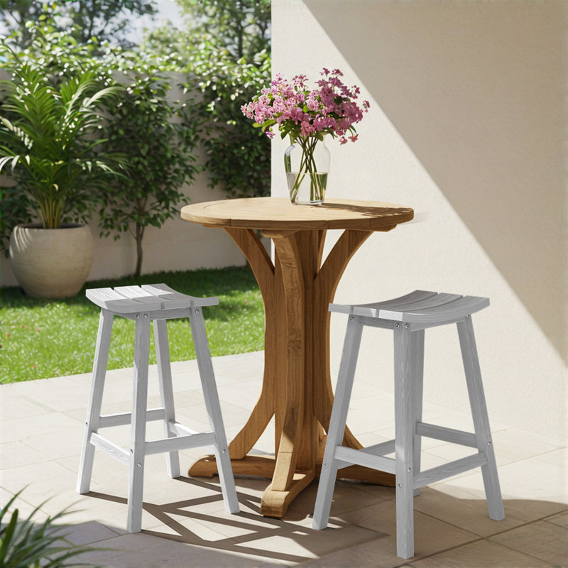 Tabouret de comptoir de cuisine Backless, Blanc, 29"