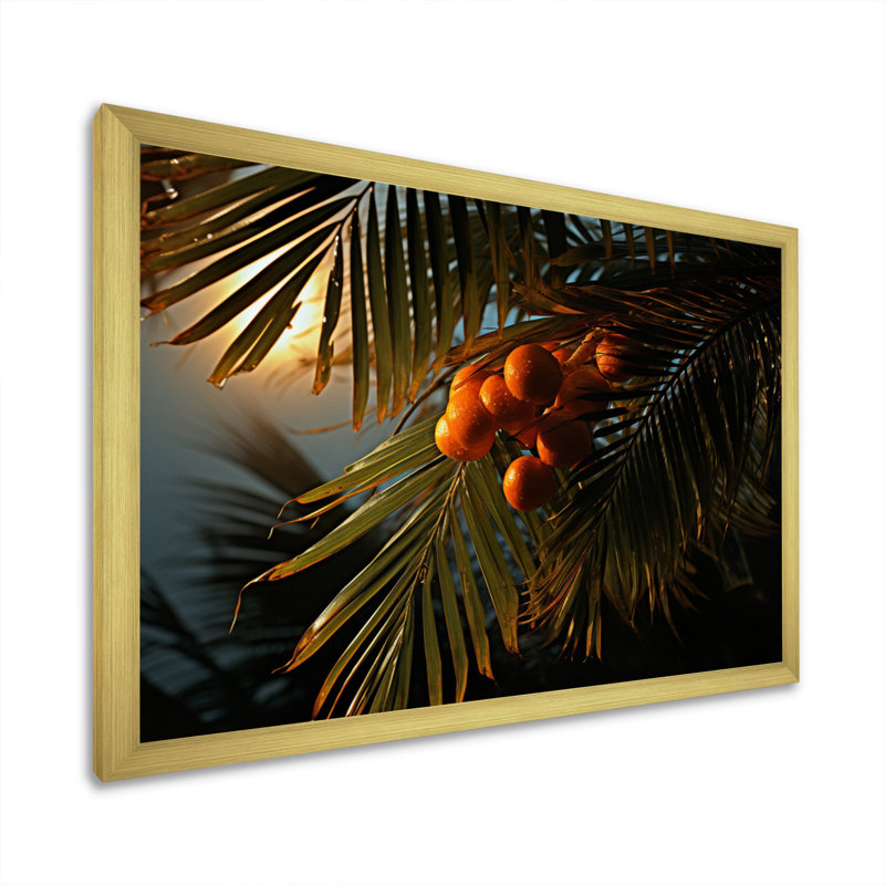 «Palm Trees Palm I», reproduction sur toile, H 16 po x l 32 po x P 1 po, Encadrement doré