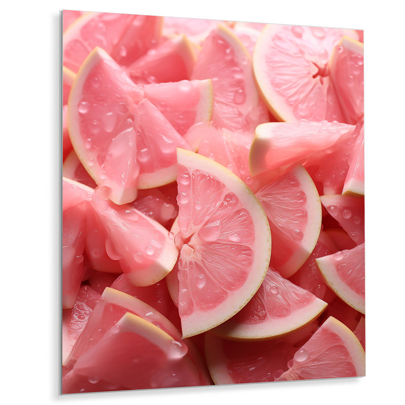 Rose Melon Dream - fruits, art mural en métal, H 20 po x l 12 po x P 1 po