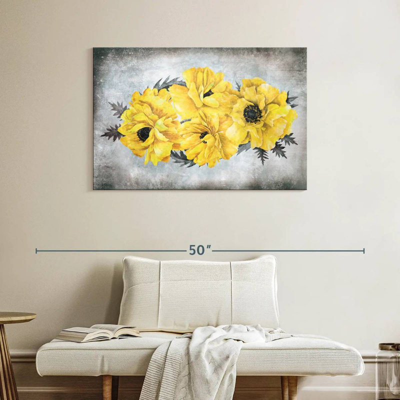 Coquelicots jaunes en pleine floraison Harnek, H 26 po x l 39 po