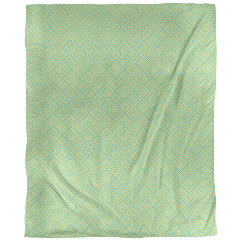 Tissu carré en treillis, Vert / bleu, L 54 po x l 36 po, Lin huître palazzo