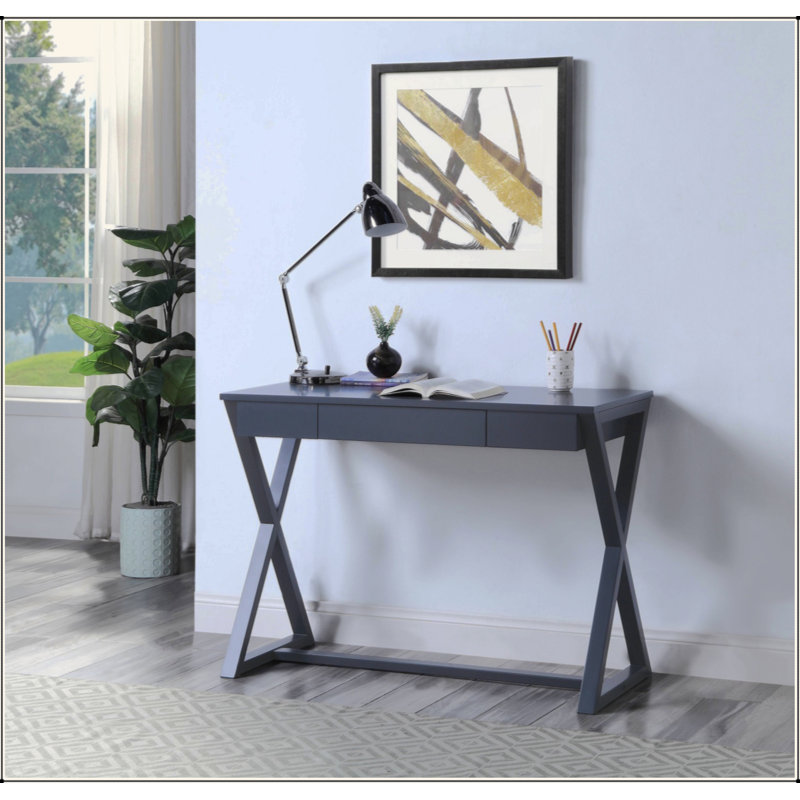 Rectangular Console Table With 1 Drawer, Charcoal