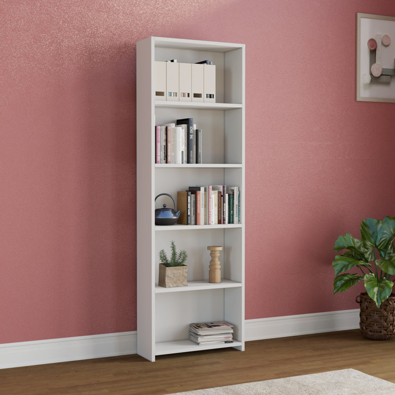 Clea 169cm H x 56cm W Standard Bookcase, White