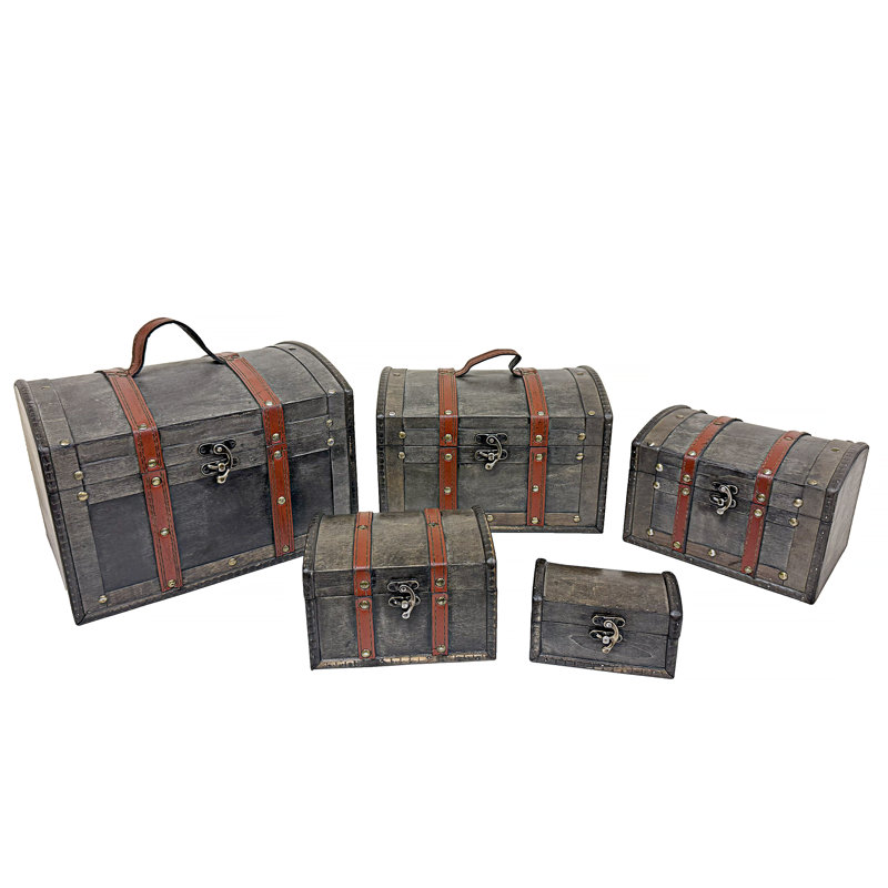 5 Pieces Light Grey Chest Set