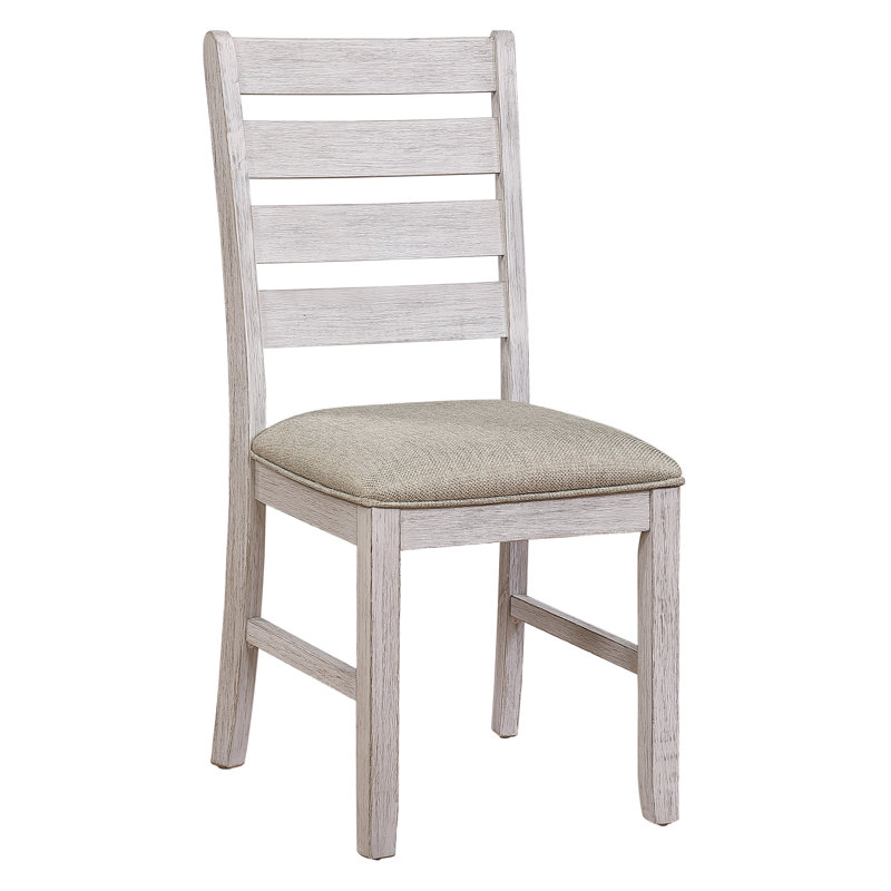 Ensemble de 2 chaises décontractées pour salle à manger décontractée avec siège rembourré au fini blanc grisâtre