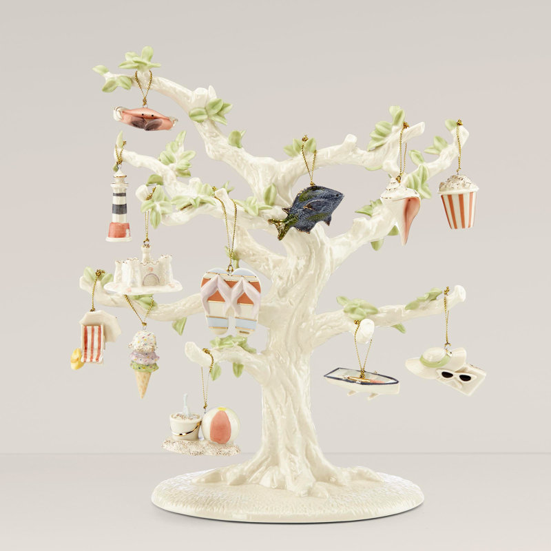 ORNAMENT TREES Summer 12-Piece Mini Ornament & Tree Set