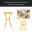 Table d'appoint d'extérieur avec plateau en mosaïque et pieds en métal