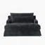 Canapé-lit en chenille, canapé Cama de 59,5 pouces, canapé-lit, canapé causeuse, canapé décontracté avec surface texturée et deux coussins, convient au salon, noir-1386223530