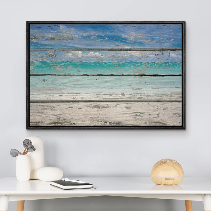 Bord de mer, plage tropicale, plage lumineuse sur bois, effet de mer, photographie, art moderne, nautique, H 16 po x l 24 po