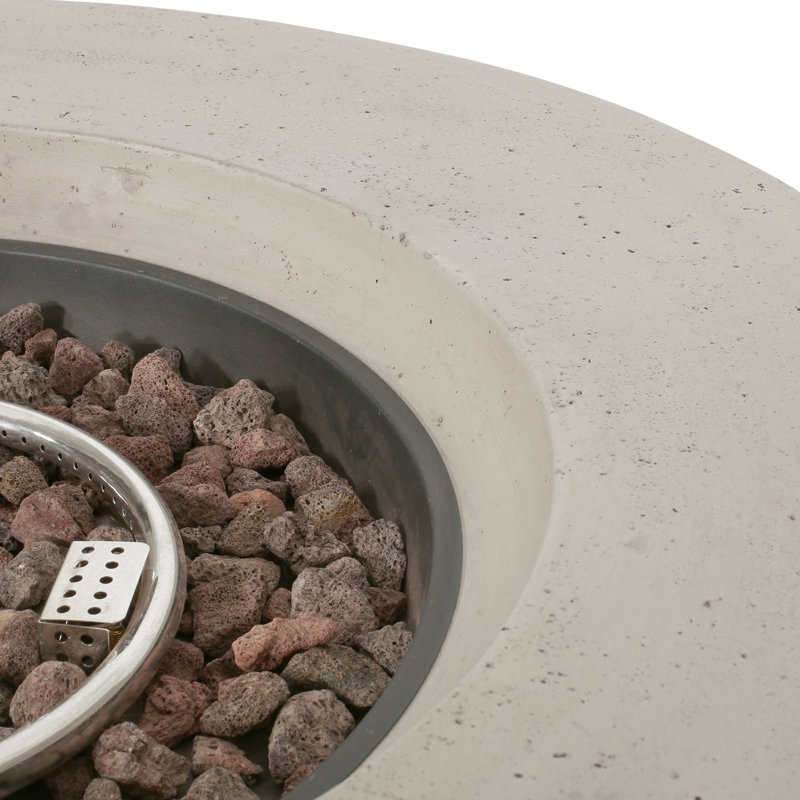 Modern 50,000 Fire Pit, Concrete, Grey - Elegant Look Concrete , Flame Stabilizer