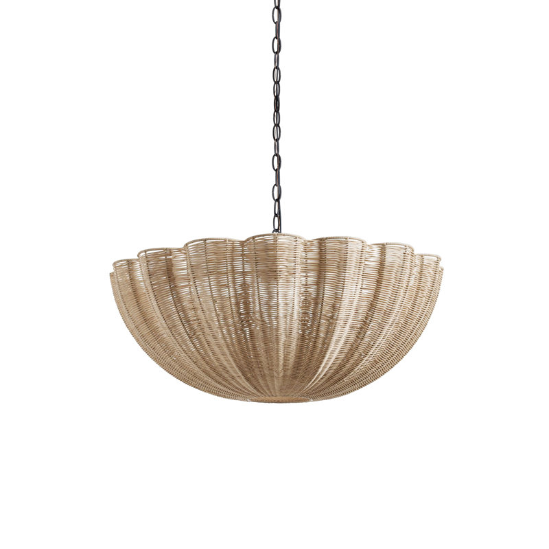 4-Light Dimmable Rattan Chandelier
