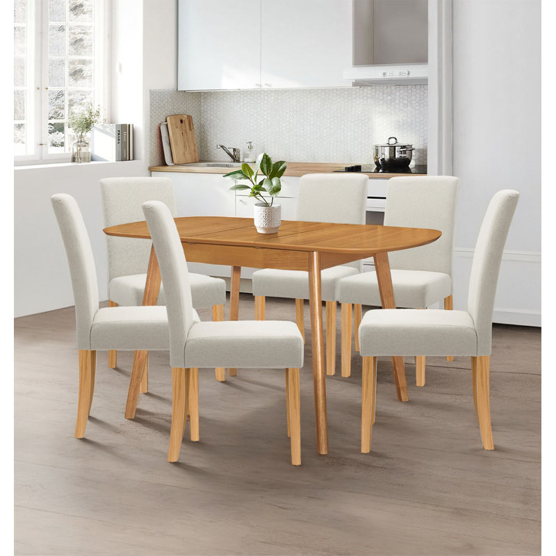 Balani 6 - Person Butterfly Leaf Dining Set, Beige