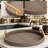 Round Serving Tray Set With Handles, Woven-Texture Faux Leather Ottoman Tray For Coffee Table, Waterproof Decorative Tray For Living Room Home Decor