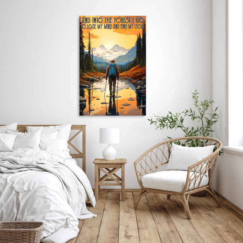 Mareco Randonnée dans la forêt sur toile, H 14 po x l 11 po x P 1,25 po