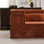 Lit de plancher convertible orange surdimensionné moderne, Mahjong à compression avec conception modulaire et molleton circulaire pour les pièces utilitaires, tissu de haute qualité