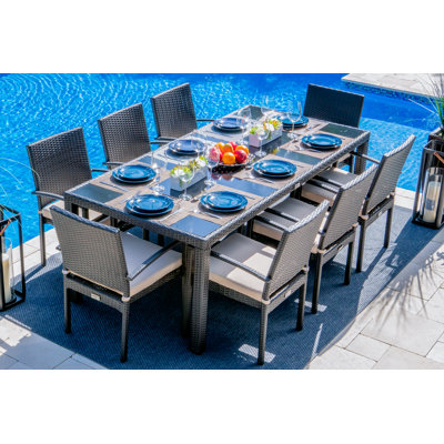 Bethena Rectangular 8 - Person Dining Set with Cushions