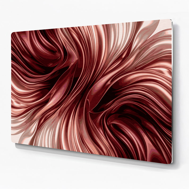 Gradient Abstract 62 Red Metal Wall Art
