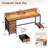 Computer Desk With Led Lights And Power Outlets, Gaming Desk With Monitor Stand,Home Office Writing Desk With 4 Fabric Cabinet-1266326548-1266326550