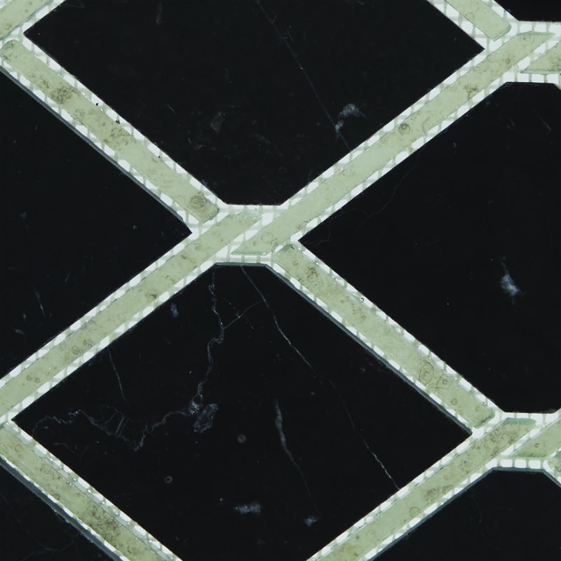 Carreau de mosaïque biseauté en pierre naturelle arabesque